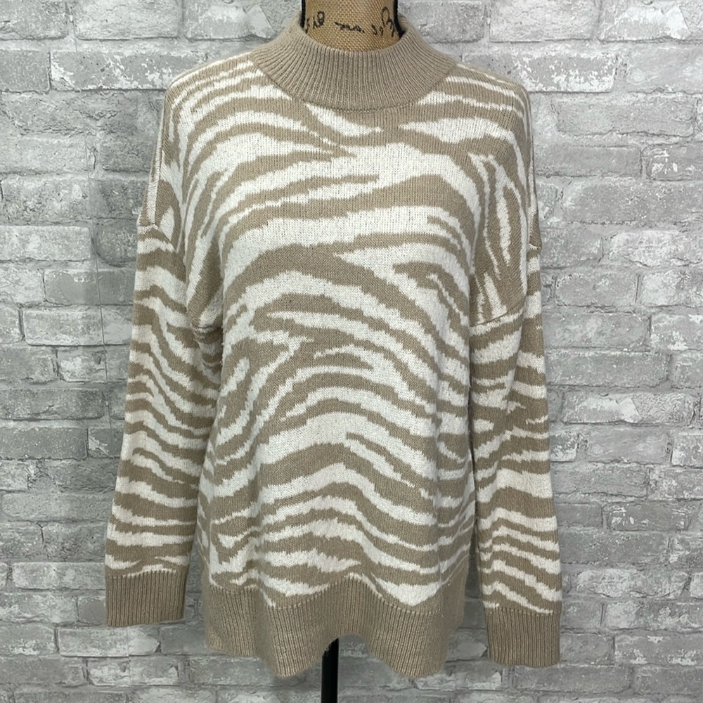 Maurices Zebra Print Mock Neck Pullover Sweater